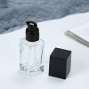 2PK 30ml/1oz Empty Clear Square Glass Emulsion Essence Bottle