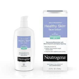 Neutrogena Healthy Skin Face Moisturizer Lotion with SPF 15 Sunscreen & Alpha Hydroxy Acid, Anti Wrinkle Cream with Glycerin, Glycolic Acid, Alpha Hydroxy, Vitamin C, Vitamin E & Vitamin B5, 2.5 fl.oz