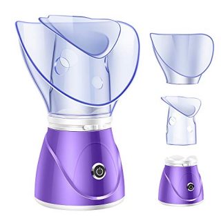 Facial Steamer, La'prado New Nano Ionic Face Facial Steamer Warm Mist Humidifier Atomizer Humidifier Moisturizing Face Spa Steamer (purple)