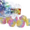 HD DND Dice Set RPG Dice Pink Blue & Yellow Polyhedral