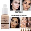 2PCS Phoera Foundation, 30ml 102# 104# Makeup Concealer Foundation Cream