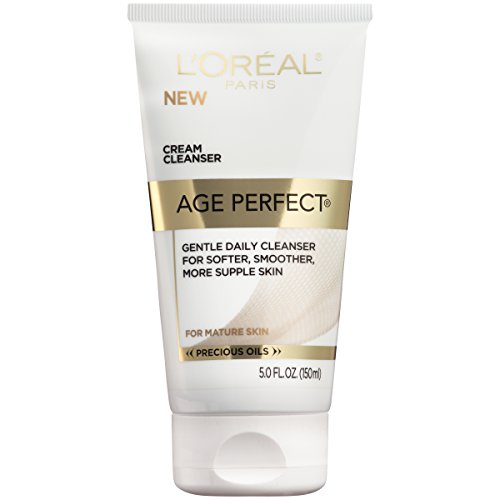 Gentle Daily Cleanser for Softer and Smoother Skin, L'Oreal Paris Age Perfect Cream Cleanser, Makeup Remover, Face Wash for All Skin Types, 5 fl. oz