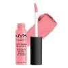 The NYX Soft Matte Lip Cream in Tokyo – a bold bubblegum pink lip color with a soft, matte finish. 