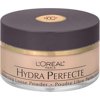 L'Oreal Paris Hydra Perfecte Perfecting Loose Face Powder, Minimizes Pores & Perfects Skin, Sets Makeup, Long-lasting and Lightweight, with Moisturizers to Nourish & Protect Skin, Light, 0.5 fl. oz.