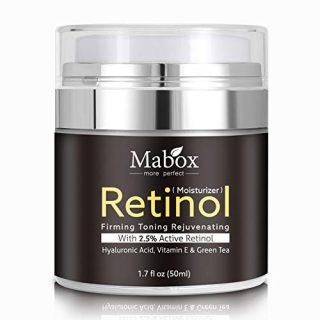 Mabox Retinol Moisturizer Cream for Face and Eye Area 1.7 Fl. Oz with Retinol, Hyaluronic Acid, Vitamin E and Green Tea for Anti Aging.Wrinkles Cream for Face ,Best Night and Day Moisturizing Cream