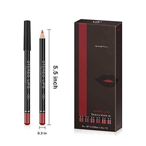 41fx9F83EVL Matte Lip Liner Pencil Set - 12 Assorted Colors