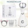 Nano Ionic Facial Steamer: 10X Penetration Warm Mist for Moisturizing and Cleansing Pores - Includes Free Blackhead Remover Kit and Hair Band.