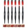 6 pcs Beauty Nageta 2in1 Womens Double-End Lasting Waterproof Lip Liner Lipstick Pencil (Set 2)