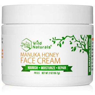 Wild Naturals Face Cream Moisturizer : 86% Organic - for Daily Facial, Eye, Neck, Decollete - Non Greasy, with Manuka Honey + Aloe Vera + Coconut Oil + Cocoa Butter For Acne, Dry, Oily, Sensitive Skin