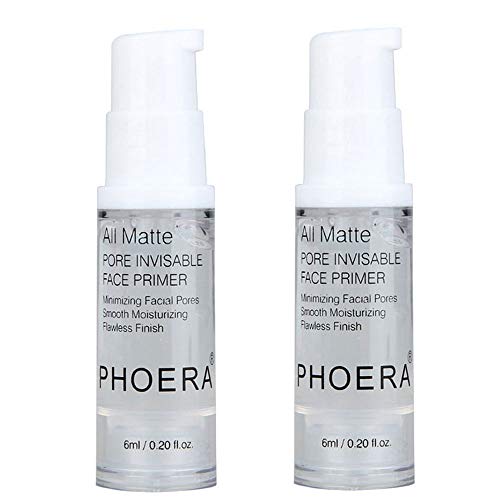 2Pcs PHOERA Pro Makeup Primer, Long Lasting Hydrating Smoothing Isolated Moisturizing Oil Free Effect Make Up Base Matte Face Foundation Primer