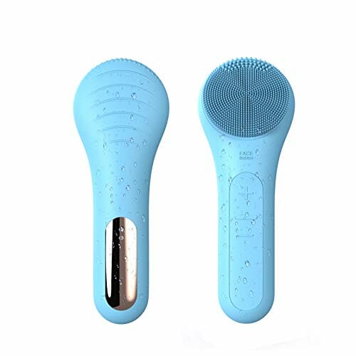 Facial Cleansing Brush, Silicone Face Brush Cleaner Waterproof IPX7 2 Modes 5 Intensities Deep Cleansing Heating Massage Gentle Exfoliating Removing Blackhead For All Skin Type