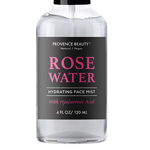Rose Water Hydrating Face Mist with Hyaluronic Acid | Great Setting Spray | Refreshing, Complexion Balancing & Skin Soothing Spray | Provence Beauty - Natural & Vegan | 4 FL OZ
