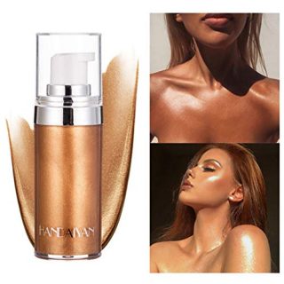 Liquid Highlight Illuminator, SuperThinker Body Highlighter Makeup Smooth Shimmer Glow Liquid Foundation for Face & Body (#3 Bronze Gold)