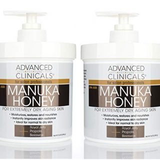 Advanced Clinicals Manuka Honey Cream for Extremely Dry, Aging Skin For Face, Neck, Hands, and Body. Spa Size 16oz (Two - 16oz)