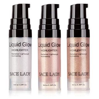 SACE LADY 3 Pack Liquid Highlighter Makeup Set Shimmer And Shine Ultra-Smooth Radiant Illuminator Kit For Face Cheekbone Body Glow Bronzer Glitter Illuminating Highlighters Makeups