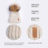 Pilipala Women Winter Knitted Beanie Hat with Fur Pom Bobble Hat