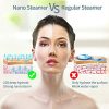 Nano Ionic Facial Steamer: 10X Penetration Warm Mist for Moisturizing and Cleansing Pores - Includes Free Blackhead Remover Kit and Hair Band.