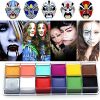 12 Flash Colors Face and Body Paint - Unleash Your Creativity for Halloween, Parties, and Artistic Adventures