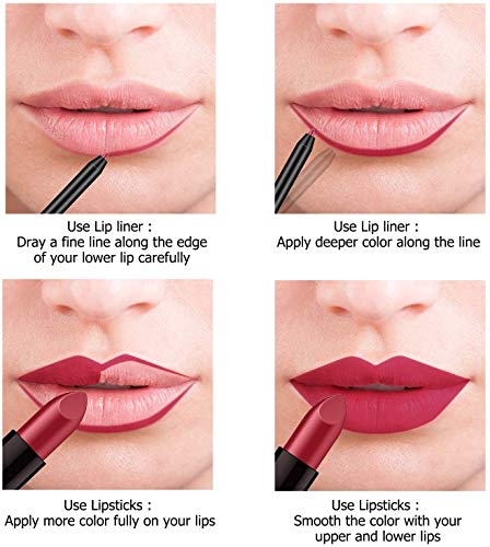 51CAyolk27L 7 Colors Matte Lip Liner Set And 1PCS Concealer Pencil