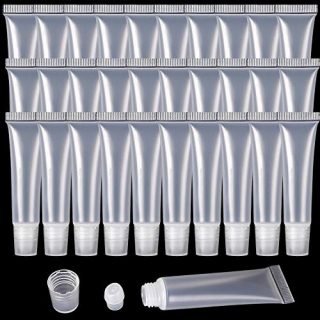 100 Pcs 10 ml Lip Gloss Balm Tubes Refillable Empty Tubes Clear Cosmetic Containers Soft Tube. (10ML)