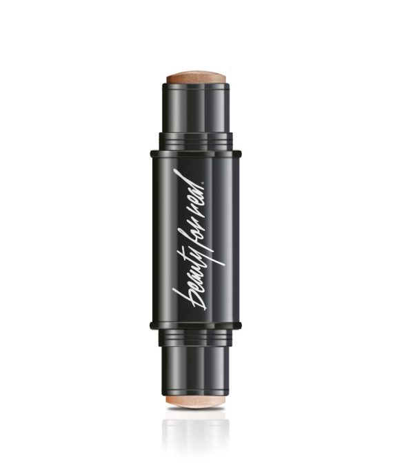 Beauty For Real Bronze + Glo 2-in-1 Bronzer + Highlighter Stick, Cream to Powder Organic Anti Aging Mineral Formula Provides All Day Wear, 0.32 oz (Cocoa Cabana + Hi Tide)