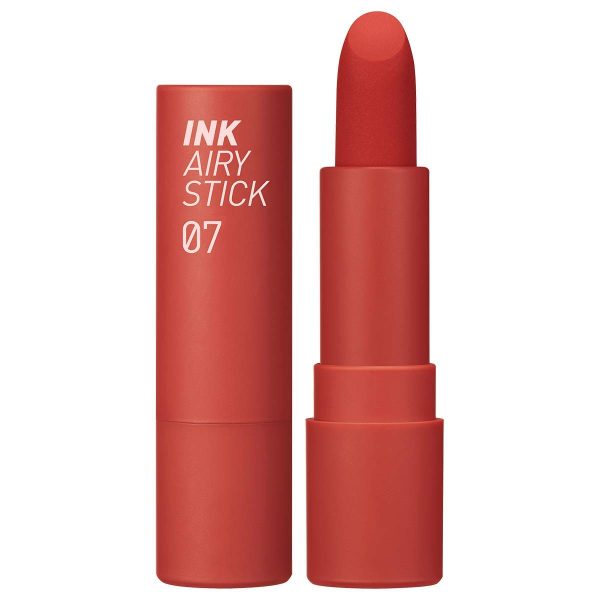 Peripera Ink Airy Velvet Lipstick | High-Pigmentation, Lightweight, Soft, Long-Lasting, Smudge-Resistant | Cinnamon Chai Tea (#07), 0.12 fl oz