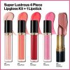 Revlon Super Lustrous Lip Gloss, 4 Piece Lip Kit Gift Set