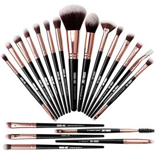 Makeup Brushes, 20 Pcs Professional Makeup Brush Set Foundation Eyeshadow Blush Brush,Travel Kabuki Blending Concealers Face Powder Eye Make Up Brushes Set Kit （Black Gold)