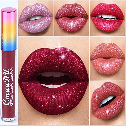 Ownest 6 Colors Lip Gloss Set,Shimmer Lip Gloss Moisturizing Liquid Lipstick Colorful Lipstick Makeup Long Lasting Waterproof Lip Gloss Set-4ml