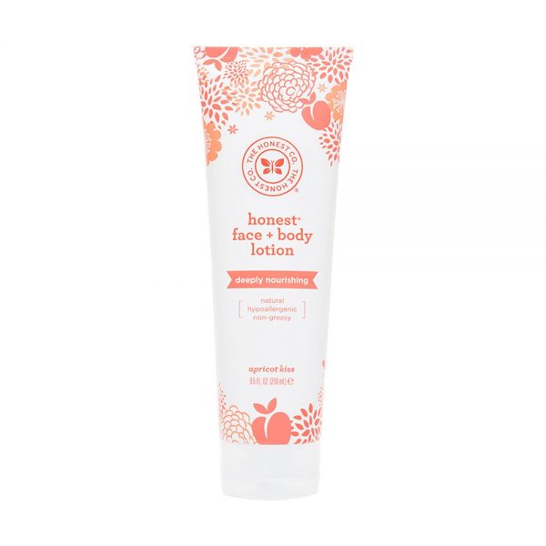 Honest Deeply Nourishing Hypoallergenic Face and Body Lotion with Naturally Derived Botanicals, Apricot Kiss, 8.5 Fl Oz