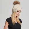 Pilipala Women Winter Knitted Beanie Hat with Fur Pom Bobble Hat