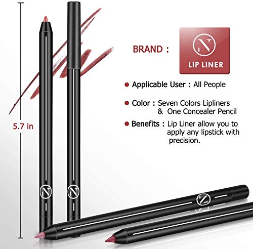 51W53Xgib4L 7 Colors Matte Lip Liner Set And 1PCS Concealer Pencil