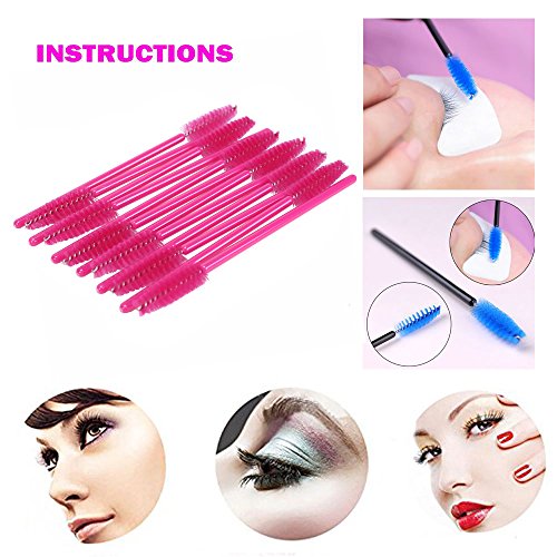 51WtEtqtYyL.SL1500 XVbond 100PCS Mascara Brushes Wands Applicator Eyelash Brush