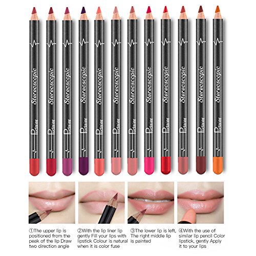 51ZQv0f9RaL.SL1500 DC-BEAUTIFUL 12Pcs Lot Set, 12 Colors Lip Liner Pencil