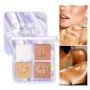 Sumeitang Highlighter Palette 4Color Shimmer Glow Bronzer
