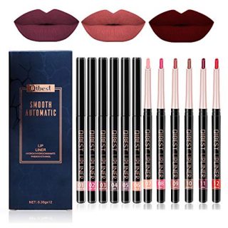 12 Colors Lip Liner Set, High Pigmented Long Lasting Waterproof Matte Smooth and Creamy Make Up Lip Liners