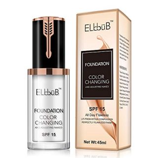 Flawless Colour Changing Foundation Makeup, Warm Skin Tone Foundation liquid, Base Nude Face Moisturizing Liquid Cover Concealer for Women and Girls