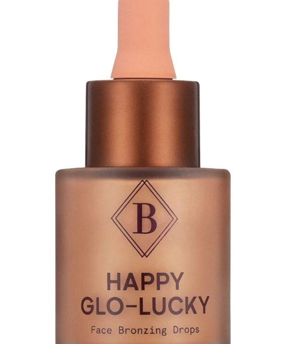 Liquid Highlighter & Illuminator Makeup Glow Drops | All Natural Facial Hydrating & Shimmer Finish | Happy Glo-Lucky Face Bronzer with Dropper by Baja Bae | 0.6fl oz