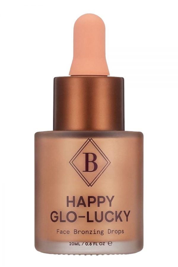 Liquid Highlighter & Illuminator Makeup Glow Drops | All Natural Facial Hydrating & Shimmer Finish | Happy Glo-Lucky Face Bronzer with Dropper by Baja Bae | 0.6fl oz