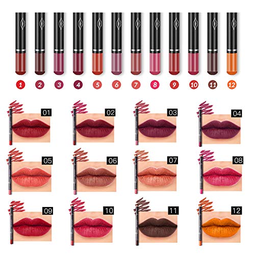 51imQXoSyuL Matte Lip Liner Pencil Set - 12 Assorted Colors