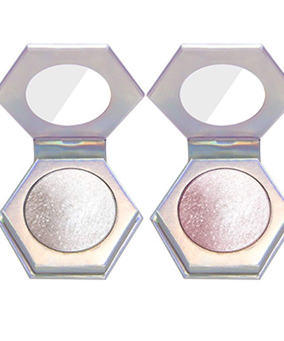 COOSA Metallic Highlighter Makeup, Brighten Shimmer Face Highlighters Waterproof, Pearl White, Peach Pink, 2 Pack