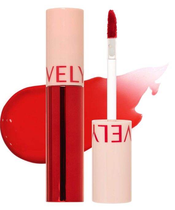 VELY VELY Honey Glow Lip Tint - Vivid Bright Color Moisturizing Lightweight Glossy Lip Stain (0.13 fl oz. / 3.8g) #Hi Red
