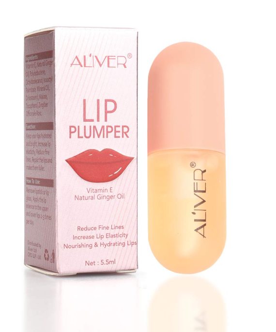 Lip Plumper,2 Pack Ginger Natural Lip Plumper Gloss and Lip Care Serum, Lip Enhancer for Fuller, Lip Plumping Balm, Beautiful Fuller, Hydrating & Reduce Fine Lines