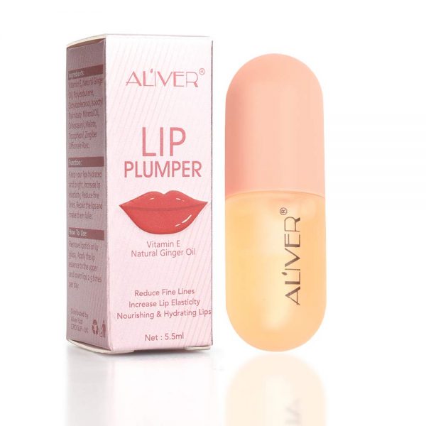 Lip Plumper,2 Pack Ginger Natural Lip Plumper Gloss and Lip Care Serum, Lip Enhancer for Fuller, Lip Plumping Balm, Beautiful Fuller, Hydrating & Reduce Fine Lines