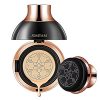 Compact mushroom head air cushion foundation with a unique puff applicator, perfect for achieving flawless, natural makeup effortlessly. 