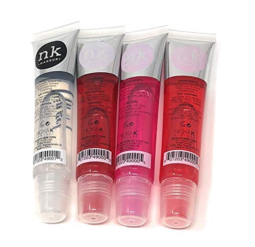 51sxYeVHhYL 4 Pack Nicka K Lip Gel (CLEAR, STRAWBERRY, CHERRY, BUBBLE GUM)