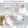 Nano Ionic Facial Steamer: 10X Penetration Warm Mist for Moisturizing and Cleansing Pores - Includes Free Blackhead Remover Kit and Hair Band.