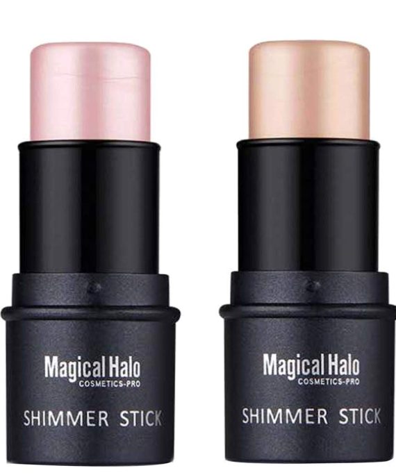 COOSA Makeup 2 Color Highlighter Stick Skin Care Shimmer Cream Powder Waterproof Light Face Cosmetics Stick Highlighters(2PCS)