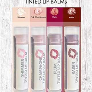 Organic Tinted Lip Balm by Sky Organics – 4 Pack Assorted Colors – Coconut Oil, Cocoa Butter, Vitamin E- Minty Lip Plumper for Dry, Chapped Lips- Tinted Lip Moisturizer. Made in USA