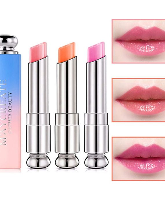 Pack of 3 Crystal Jelly Lipstick, Firstfly Long Lasting Nutritious Lip Balm Lips Moisturizer Magic Temperature Color Change Lip Gloss (3 Pack)
